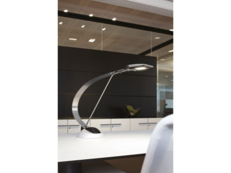 MAUL Lampe de bureau à LED MAULprimus, dimmable, argent/noir