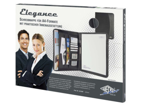 WEDO Conférencier Elegance, A4, similicuir/nylon, noir