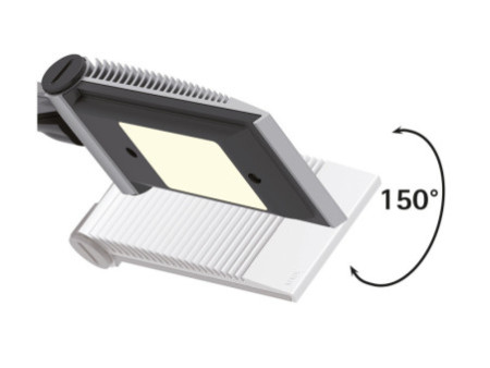 MAUL Lampe de bureau à LED Maulsolaris, socle, argent