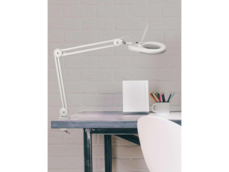 MAUL Lampe loupe à LED MAULviso, avec pince, blanc
