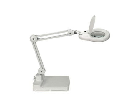 MAUL Lampe loupe à LED MAULviso, sur socle, blanc