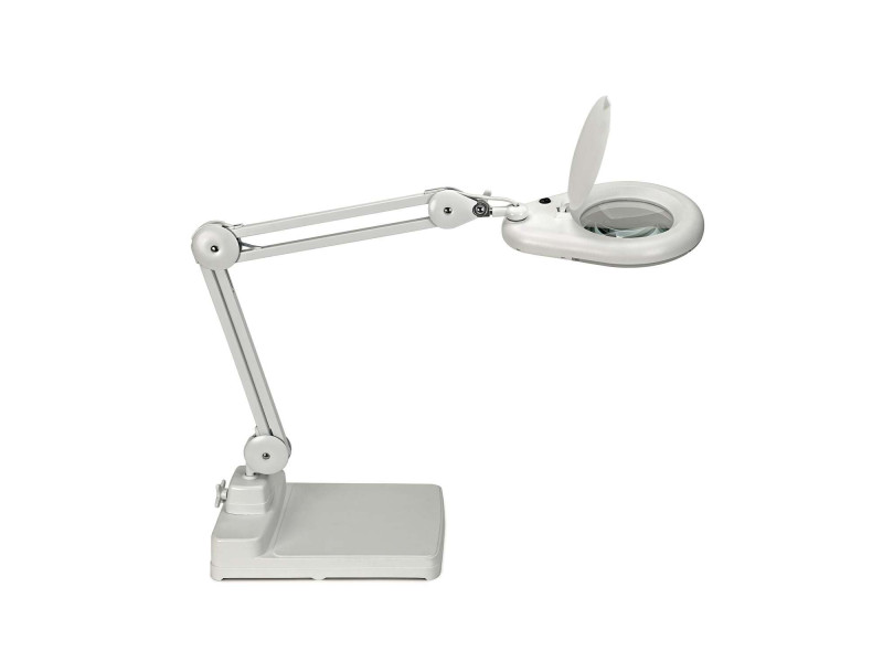 MAUL Lampe loupe à LED MAULviso, sur socle, blanc