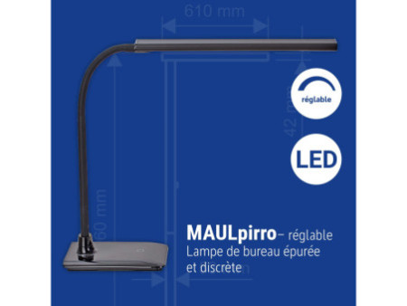 MAUL Lampe de bureau à LED MAULpirro, avec socle, noir