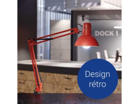 MAUL Lampe de bureau MAULstudy, avec pince, rouge