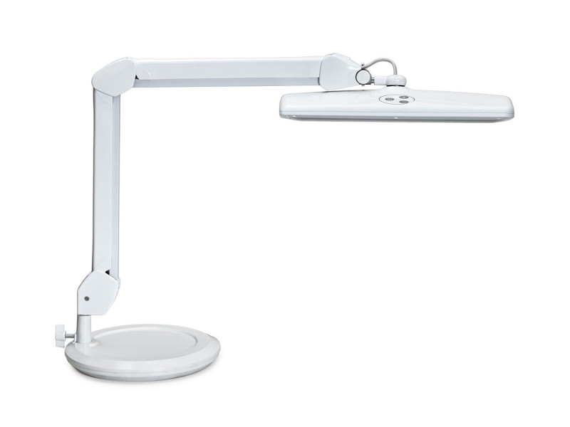 MAUL Lampe de travail LED MAULintro, socle, dimmable, blanc
