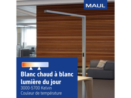 MAUL Lampadaire à LED MAULsirius sensor, dimmable, argent