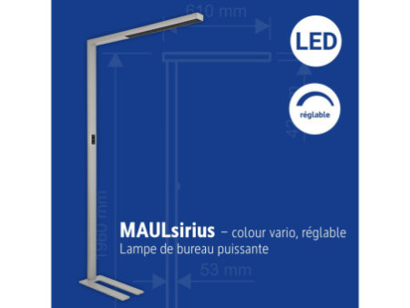 MAUL Lampadaire à LED MAULsirius sensor, dimmable, argent