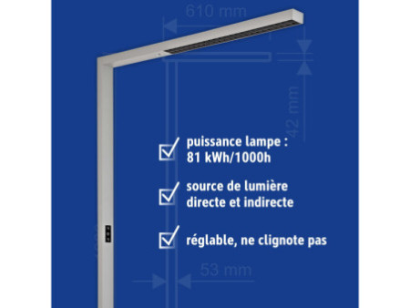 MAUL Lampadaire à LED MAULsirius sensor, dimmable, argent