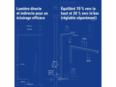 MAUL Lampadaire à LED MAULsirius sensor, dimmable, argent