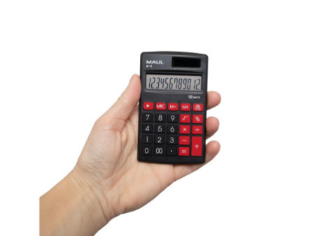 MAUL Calculatrice de poche M 12, 12 chiffres, noir