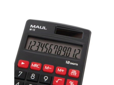 MAUL Calculatrice de poche M 12, 12 chiffres, noir