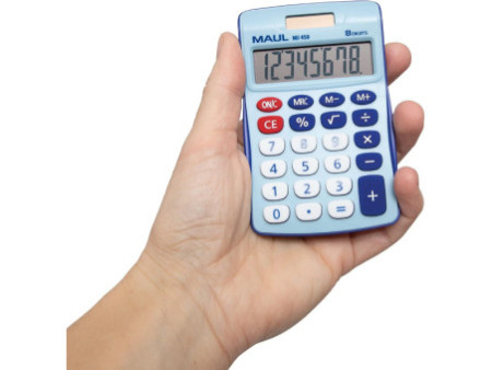 MAUL Calculatrice de bureau MJ 450, 8 chiffres, bleu clair