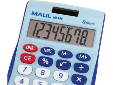 MAUL Calculatrice de bureau MJ 450, 8 chiffres, bleu clair