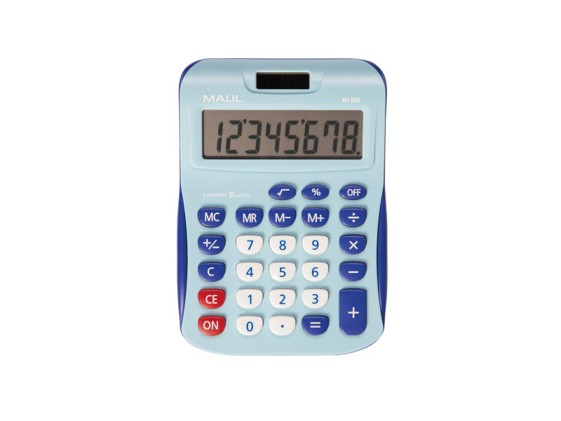 MAUL Calculatrice de bureau MJ 550, 8 chiffres, bleu clair