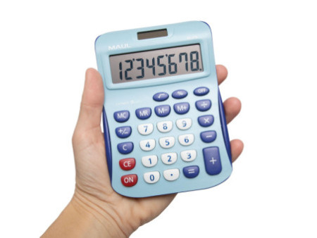 MAUL Calculatrice de bureau MJ 550, 8 chiffres, bleu clair
