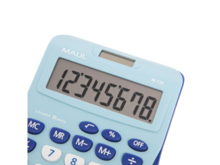 MAUL Calculatrice de bureau MJ 550, 8 chiffres, bleu clair