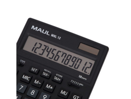 MAUL Calculatrice de bureau MXL 12, 12 chiffres, noir