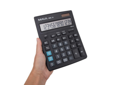 MAUL Calculatrice de bureau MXL 14, 14 chiffres, noir