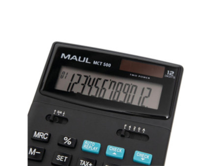 MAUL Calculatrice de bureau MCT 500, 12 chiffres, noir