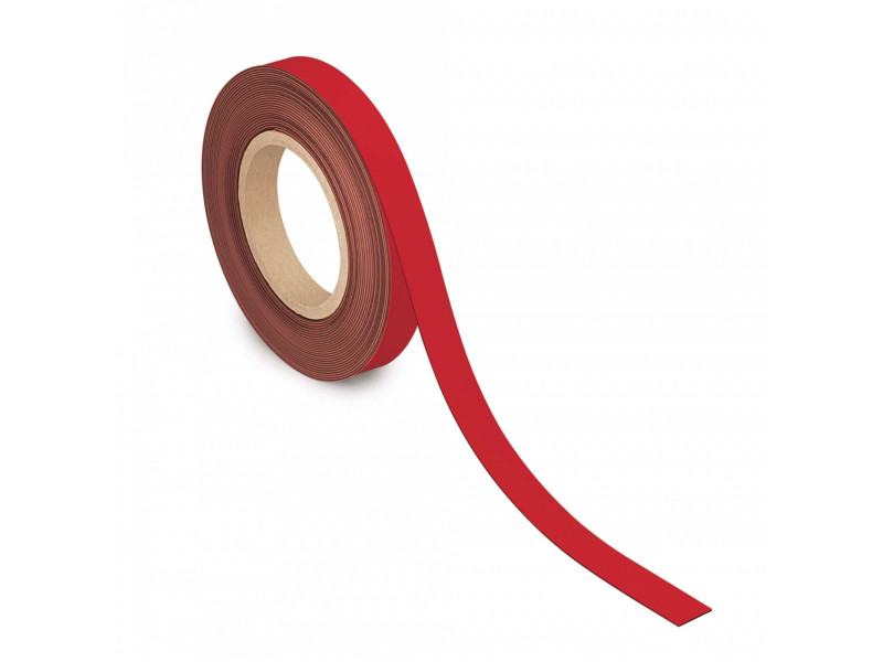 MAUL Ruban magnétique, 20 mm x 10 m, épaisseur: 1 mm, rouge