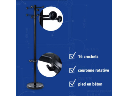 MAUL Portemanteau sur pied MAULgrando, hauteur: 1750 mm,noir