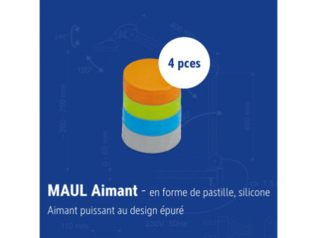 MAUL Aimant néodyme, en forme de pastille, silicone, 30 mm
