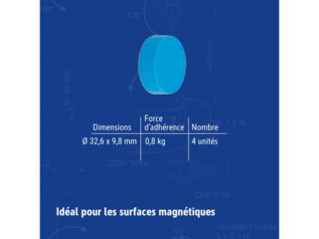 MAUL Aimant néodyme, en forme de pastille, silicone, 30 mm