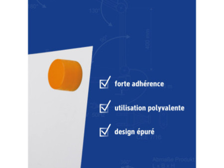 MAUL Aimant en forme de pastille, silicone, 12 mm