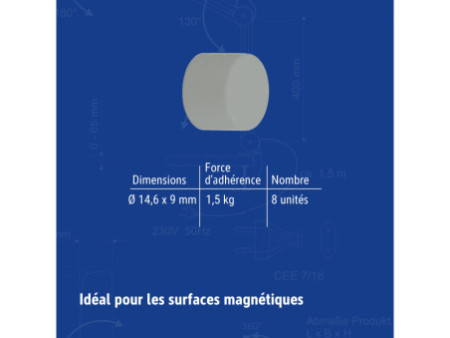 MAUL Aimant en forme de pastille, silicone, 12 mm