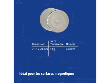 MAUL Aimant néodyme, bâton prise aisée, 16 mm