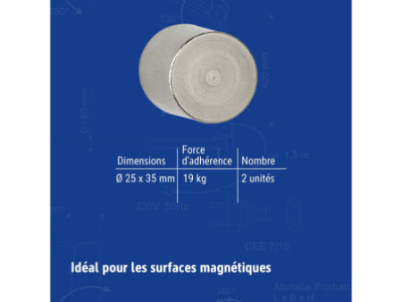 MAUL Aimant néodyme, bâton prise aisée, 25 mm
