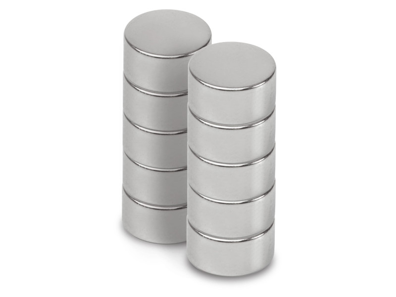 MAUL Aimant néodyme en forme de pastille, 10 mm, argent