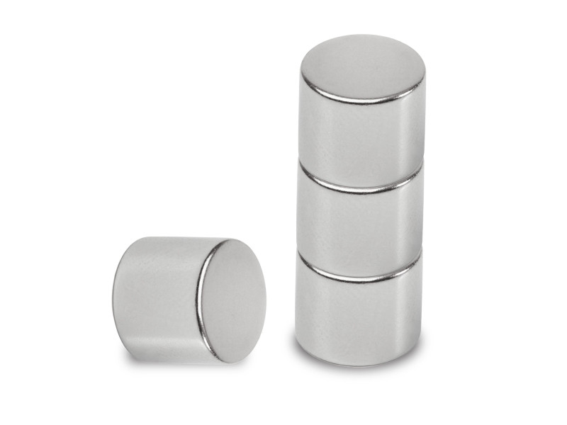 MAUL Aimant néodyme en forme de pastille, 12 mm, argent