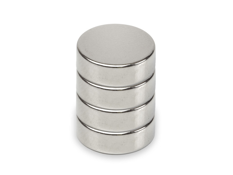 MAUL Aimant néodyme en forme de pastille, 15 mm, argent