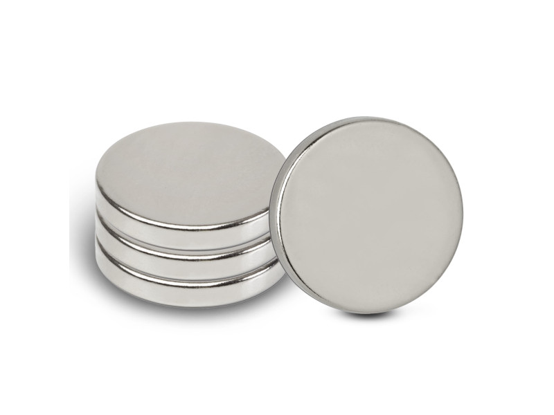 MAUL Aimant néodyme en forme de pastille, 20 mm, argent