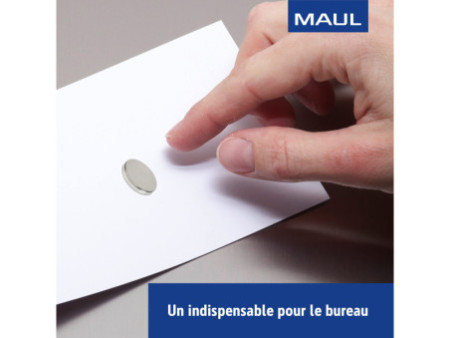 MAUL Aimant néodyme en forme de pastille, 20 mm, argent