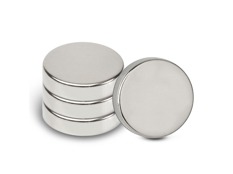 MAUL Aimant néodyme en forme de pastille, 20 mm, argent