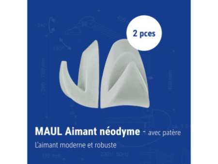 MAUL Aimant néodyme avec crochet pour vêtements, gris