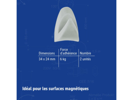MAUL Aimant néodyme avec crochet pour vêtements, gris
