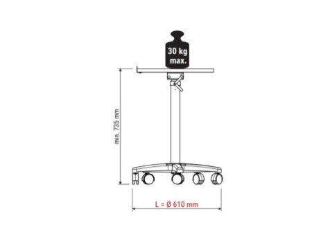 MAUL Tablette de projection MAULpro, hauteur réglable, gris