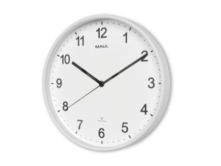 MAUL Horloge murale/radio MAULspint, diamètre: 300 mm, blanc