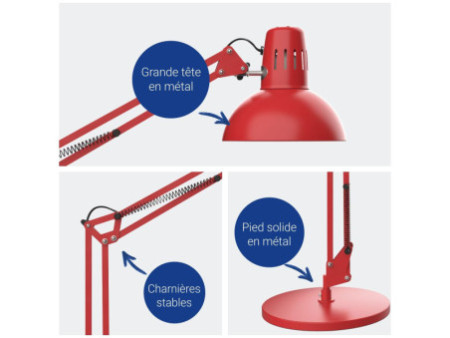 MAUL Lampe de bureau à LED MAULstudy, avec pied, rouge