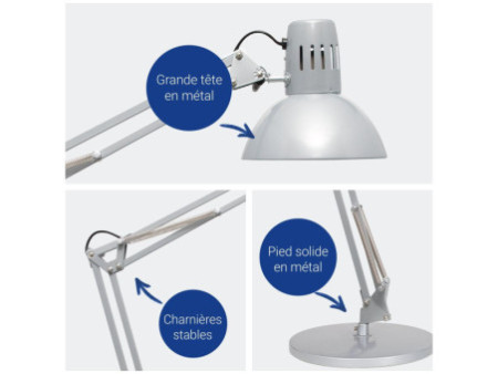 MAUL Lampe de bureau à LED MAULstudy, avec pied, argent