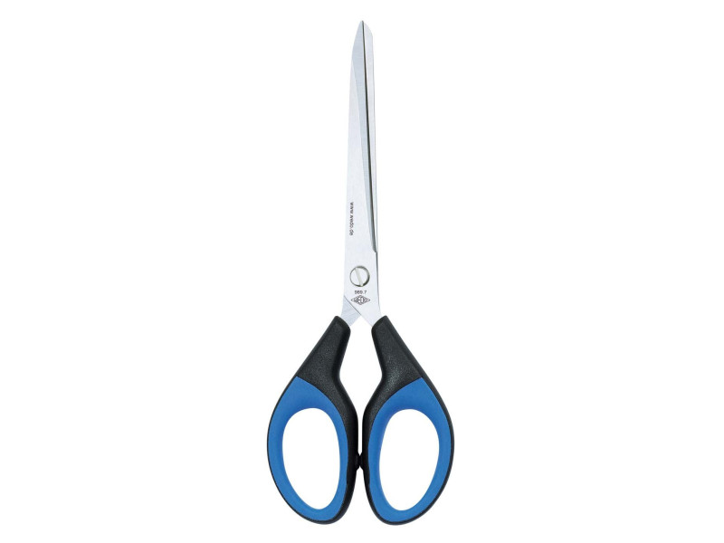 WEDO Ciseaux Soft-Cut, pointu, longueur: 180 mm, noir/bleu