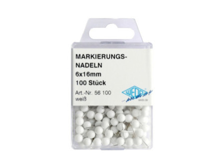 WEDO Epingles de signalisation, longueur: 16 mm, blanc