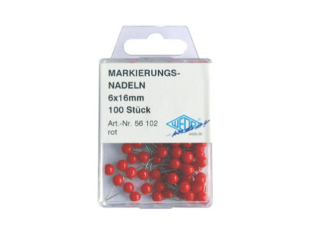 WEDO Epingles de signalisation, longueur: 16 mm, rouge