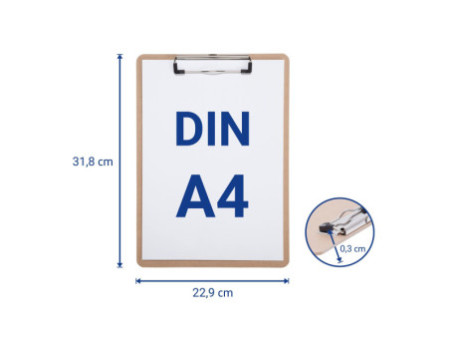 MAUL Porte-bloc A4 en bois, Low cost, pince plate