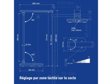 MAUL Lampe de bureau à LED MAULjazzy, dimmable, blanc
