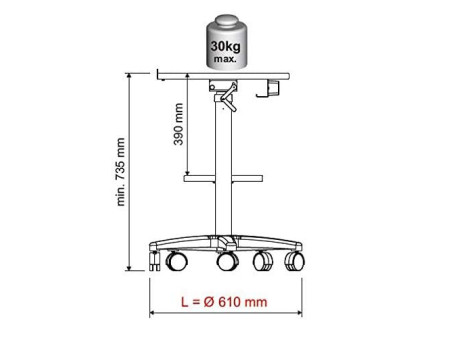 MAUL Table de projection professionnelle avec accessoires