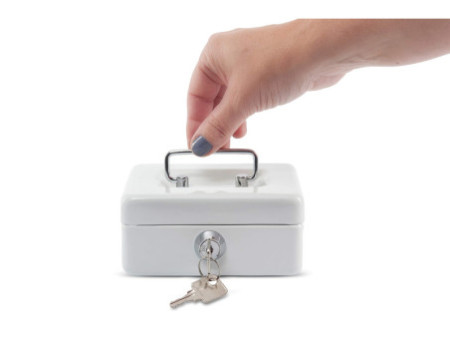 MAUL Caisse à monnaie avec fente tirelire, blanc